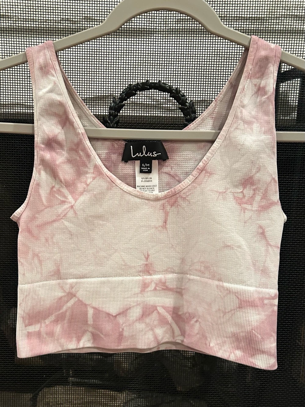 Lulu's Light Pink Tie-Dye Ribbed Crop Tank